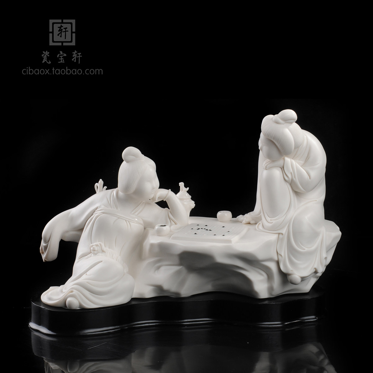 春分棋 德化白瓷中式古典仕女美女人物雕塑家居办公商务工艺摆件