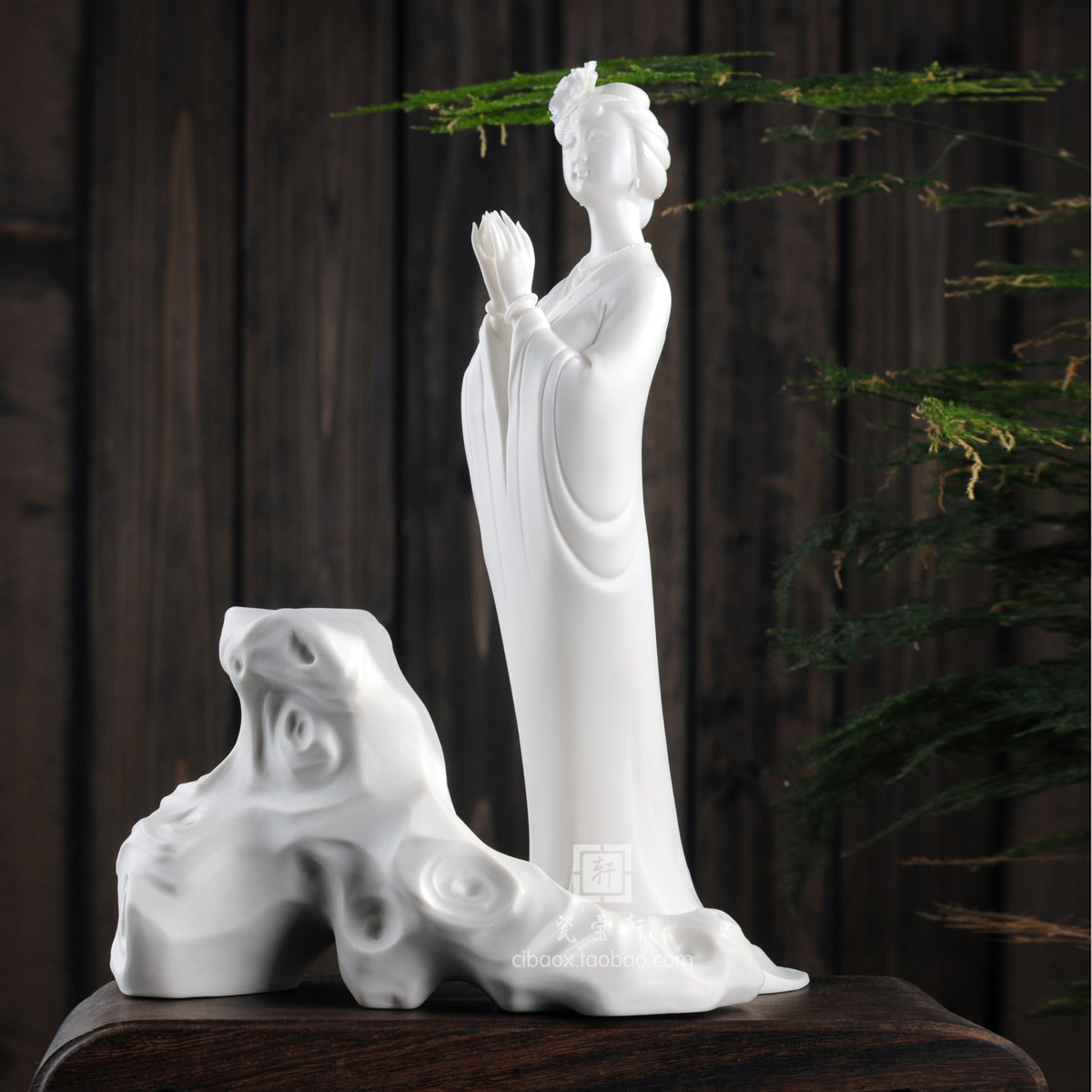 貂蝉 德化白瓷古典仕女四大美女人物雕塑 家居办公工艺品摆件