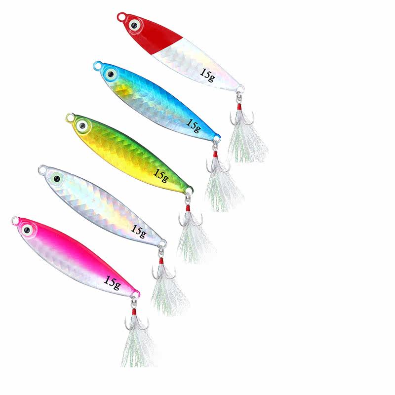 路亚铁板爆款岸投铅鱼截口跳底金属饵羽毛三本钩锚鱼翘嘴鲈鱼亮片,户外/登山/野营/旅行用品,路亚饵,淘宝优惠券,粉丝福利购,淘宝优惠卷