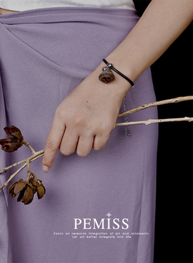 pEmiSS植物中药手链简约钛钢