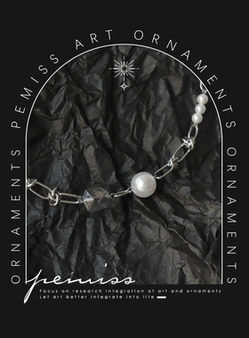 幻空机械姬银灰玻璃球钛钢项链