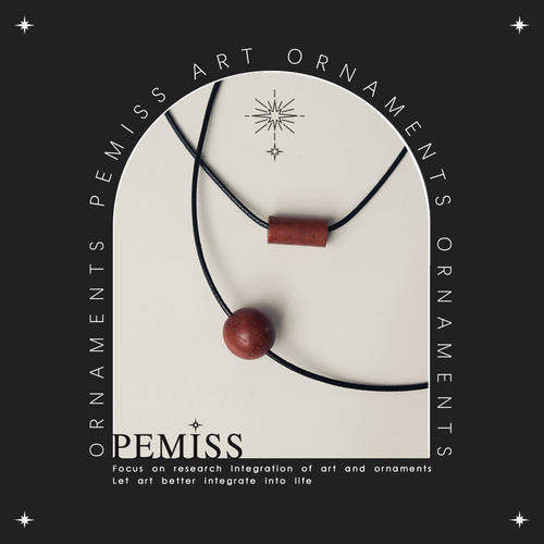 PEMISS檀木绳子男女同款短款项链