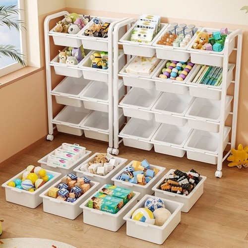 儿童多层玩具收纳架大容量家用置物架简易分类宝宝落地储物整理箱