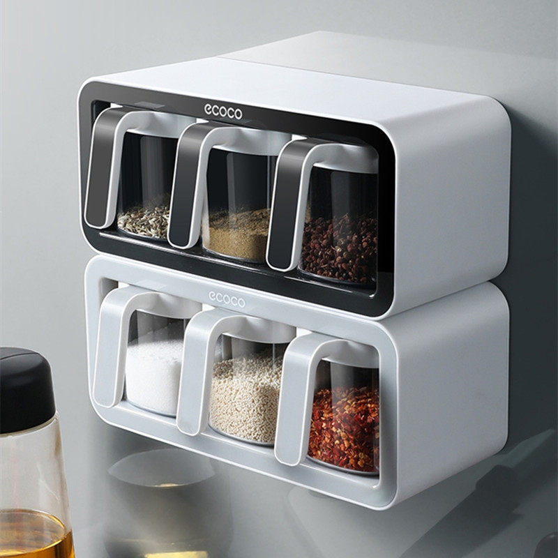 调料盒壁挂式厨房用品一体多格收纳味精盐罐家用调味瓶罐组合套装,厨房/烹饪用具,调味瓶罐/调料研磨器,淘宝优惠券,粉丝福利购,淘宝优惠卷