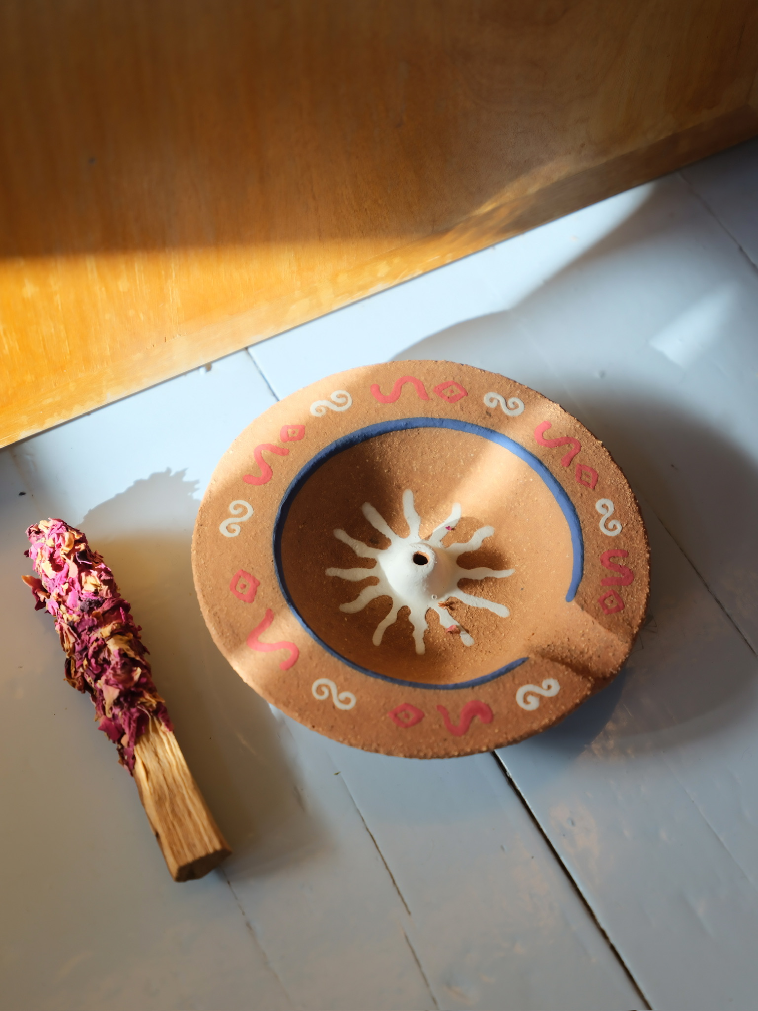 Asiri南美自然风手工陶土陶瓷香插线香盘烟灰缸墙饰壁挂