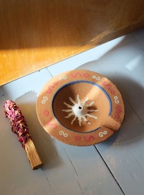 Asiri南美自然风手工陶土陶瓷香插线香盘烟灰缸墙饰壁挂