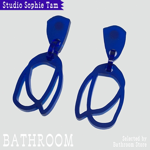 bathroom正品 Sophie tam原创磨砂纯色哑光亚克力耳钉耳饰 studio