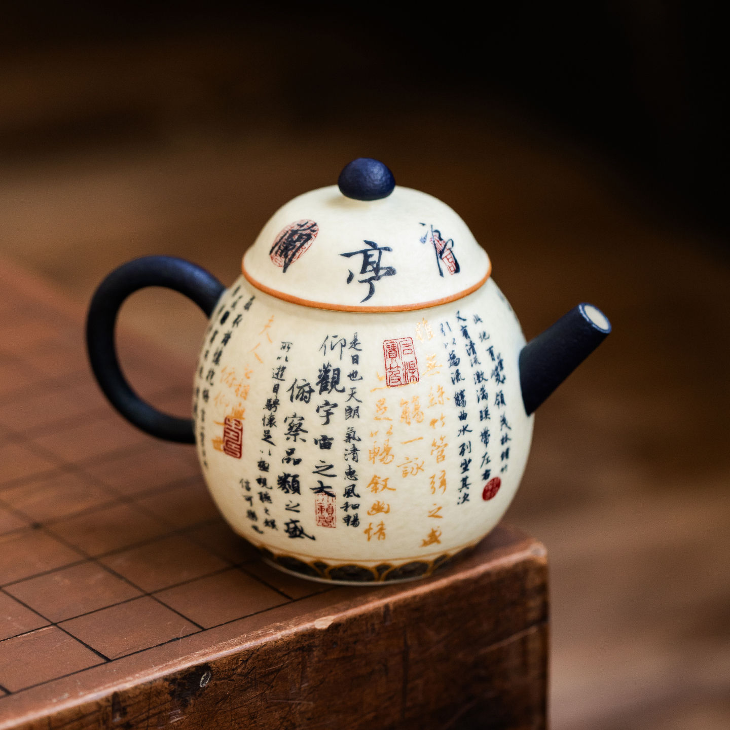 高颜值岩矿白兰亭序单壶小茶壶