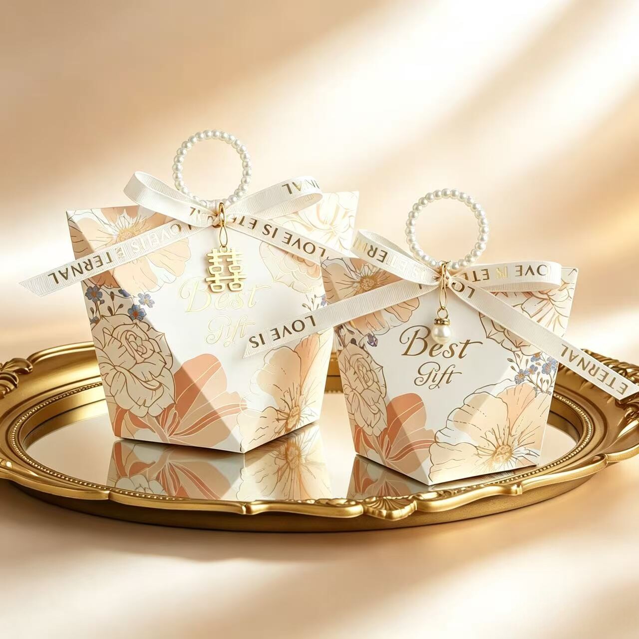 创意婚礼伴手礼结婚喜糖盒高级感糖果礼盒小清新喜糖袋子纸盒空盒