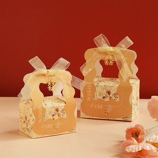 创意婚礼伴手礼糖盒结婚喜糖盒子小众糖果礼盒高级感手提喜糖袋子