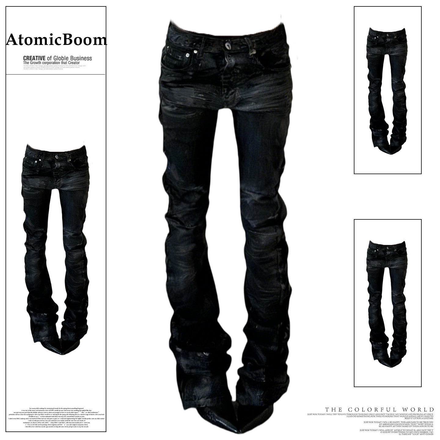 thumbnail for American retro distressed studded jeans women's 2026 spring and autumn new low-waisted hot girl Yabi slim straight pants
