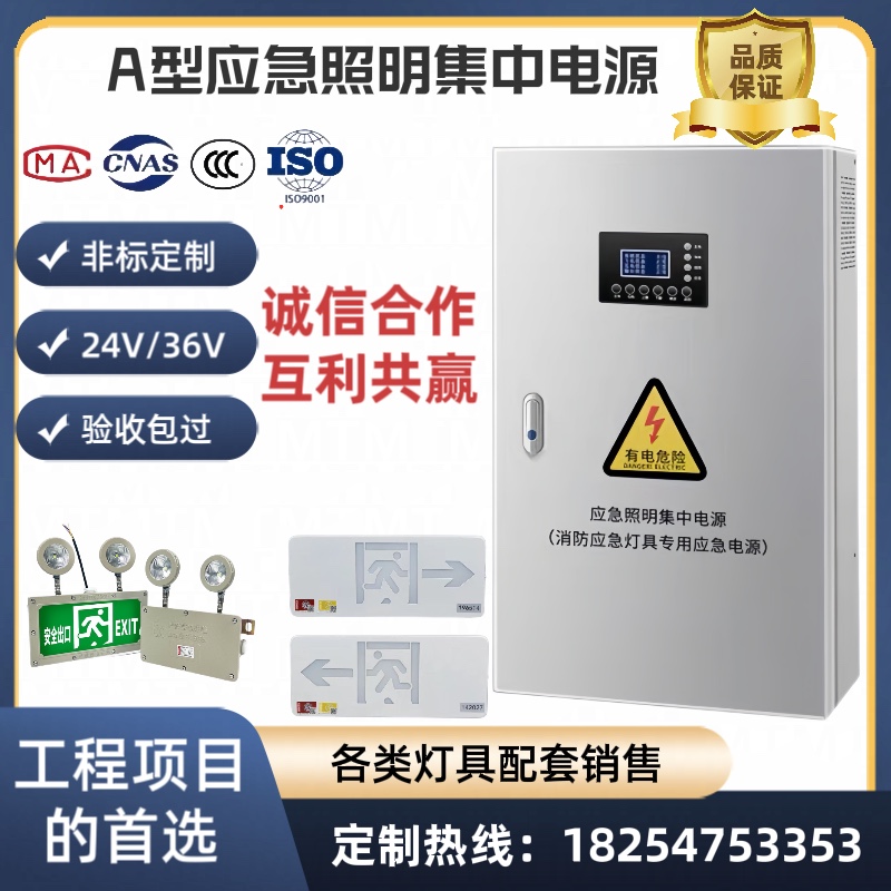 a型应急照明集中电源EPS配电箱300W500W1KVA智能疏散灯具DC24V36V