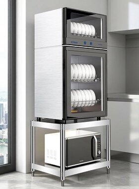 30高35cm40x50长55/60二层不锈钢置物架消毒柜垫高架台面微波炉架