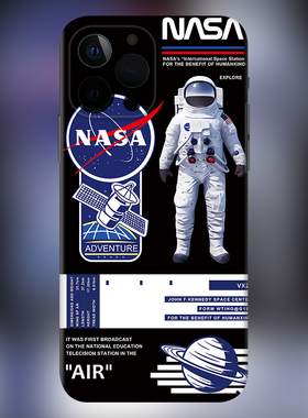 NSAS卫星宇航员适用新款苹果16手机壳iPhone15Promax全包12创意简约11磨砂14plus夜光13个性亲肤保护套