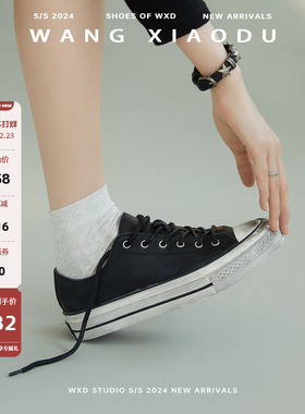 【王小毒】时光手册○水洗马皮百搭擦色低帮做旧真皮板鞋子手工鞋