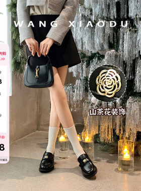 【王小毒】寂静山茶●圆头英伦小皮鞋女黑色厚底新复古通勤乐福鞋