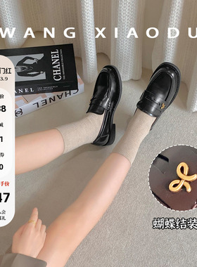 原创【王小毒】蝴蝶书签●3cm深口单鞋女通勤复古舒适蝴蝶结皮鞋