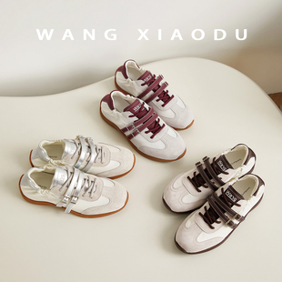 原创【王小毒】步调●3.5cm内增德训鞋女薄底透气复古运动休闲鞋