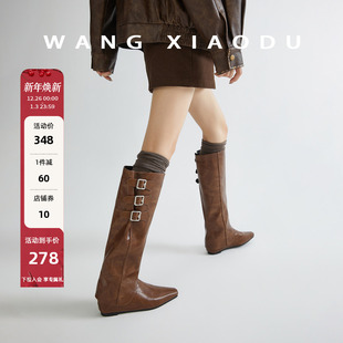 5cm内增高骑士靴女可拆卸两穿裤 凡尔赛玫瑰 管长筒靴 王小毒