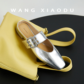 原创 方头粗跟穆勒拖女金属扣复古包头拖鞋 王小毒 时光沙漏