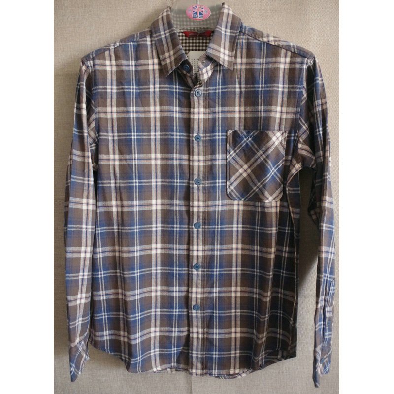 户外春秋长袖衬衣休闲透气格衬衫