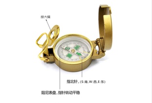 户外用品 登山野营指南针精确装备挂扣罗盘式多功能指北针