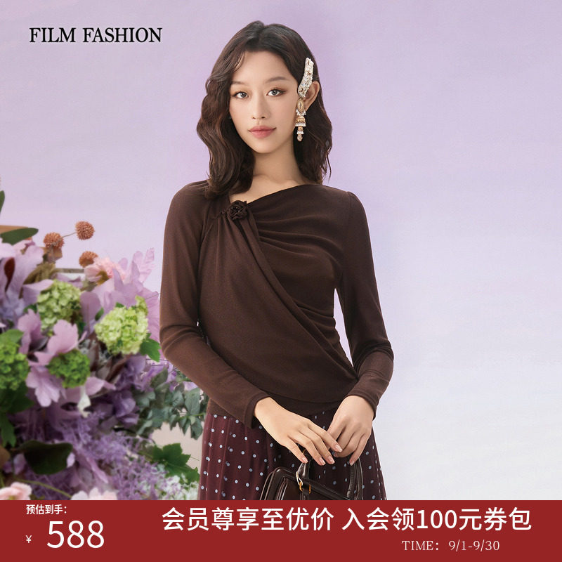 【商场同款】一电影一时装2026春秋新款立体花针织衫长袖纯色女士图片