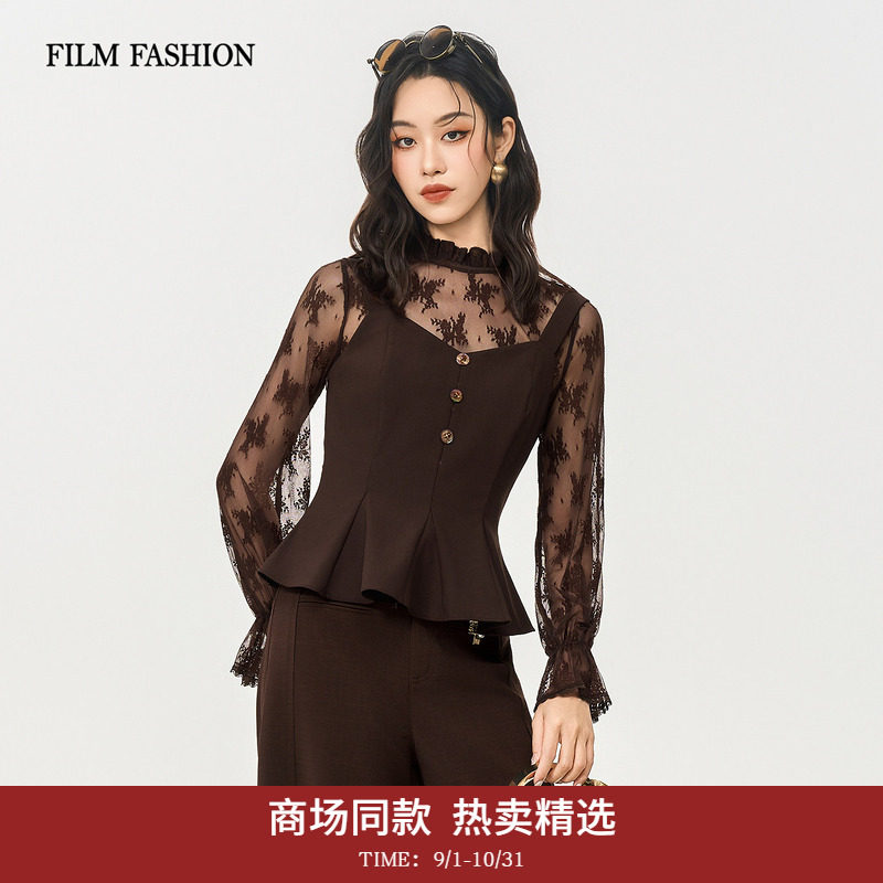 【商场同款】一电影一时装2026秋季新款针织衫上衣女士（两件套）图片