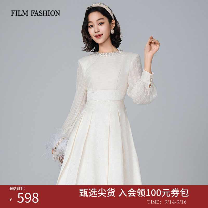 一电影一时装春秋新款法式名媛礼服短款连衣裙女千金图片