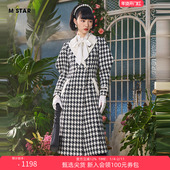 复古气质翻领新款 STAR冬季 千鸟格外套女独特超好看大衣