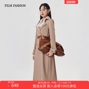 一电影一时装春季中长新款中长款风衣外套女款通勤风