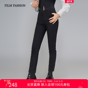 春夏新款 一电影一时装 黑色牛仔紧身裤 小脚裤 女款 长裤 尖货直降