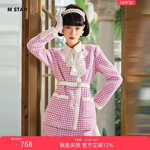 M STAR冬季法式经典千鸟格小香风外套女款独特超好看气质好看独特