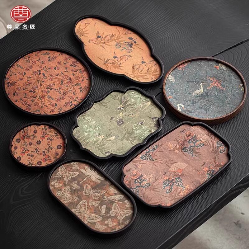 茶盘托盘竹制家用高档小型干泡台壶承壶垫复古茶杯收纳盘防水茶席