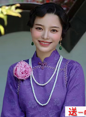 双层珍珠多层长款锁骨链