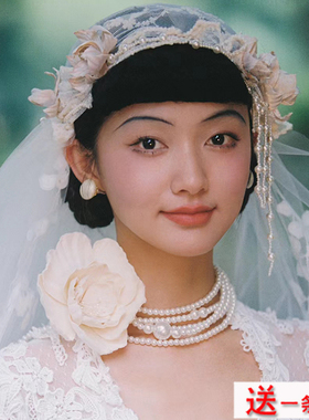 多层叠戴珍珠项链女款毛衣链子