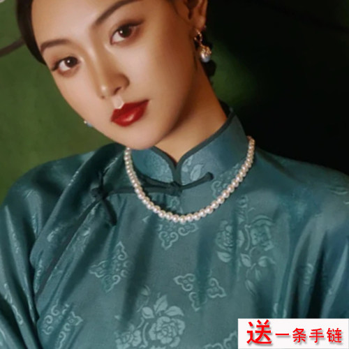 搭配旗袍珍珠项链女士颈链
