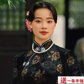 仿珍珠颈链配旗袍项链女士42cm锁骨链子短款 毛衣链子百搭项圈085