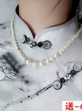 搭配旗袍珍珠项链配饰品女士颈链子锁骨链短款毛衣链项圈项饰311
