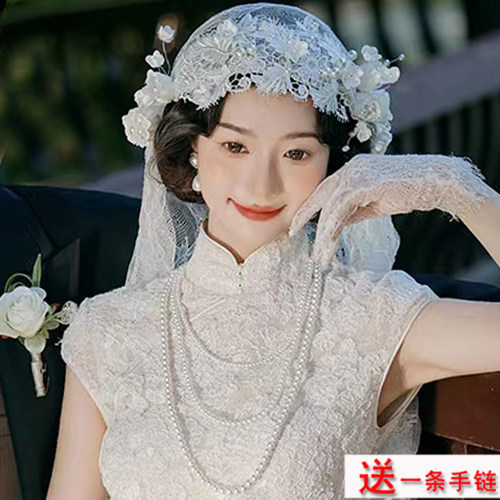 搭配旗袍珍珠项链女款中长款