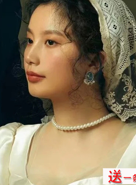 小珍珠项链女士短款颈链百搭饰品毛衣链脖子锁骨链choker项圈1361