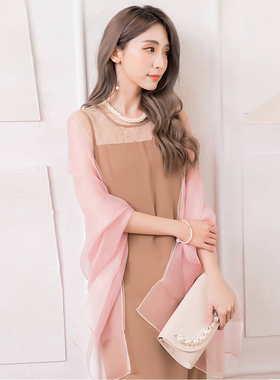 新娘小披肩婚礼围巾旗袍外搭夏季薄款晚宴会姐妹团纱巾女士88180