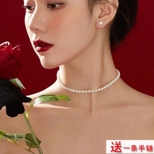 复古小珍珠项链女士毛衣链子