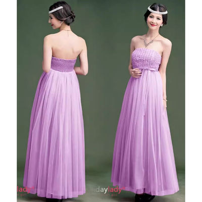 抹胸蕾丝网纱连衣裙女长裙子