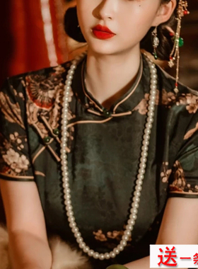2025新款搭配旗袍珍珠项链饰品90cm加长版毛衣链子女夏季项饰025