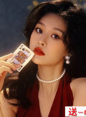 法式复古仿珍珠短款毛衣链女