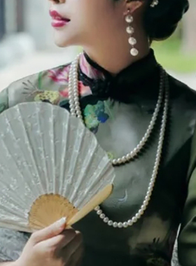 搭配旗袍珍珠项链女士颈链子