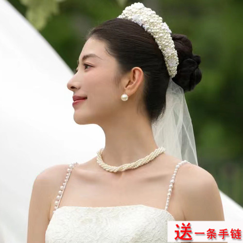 多层叠戴珍珠项链女士颈链