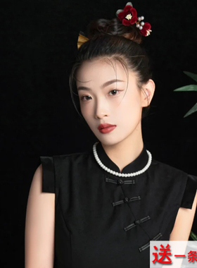 8mm仿珍珠项链配旗袍配饰品女士颈链毛衣链10mm锁骨链子项圈1975