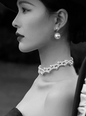 仿珍珠项链短款颈饰时尚颈链